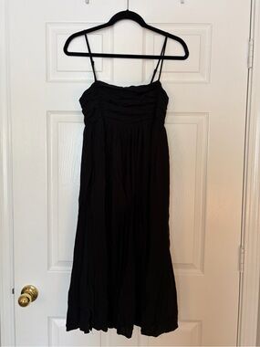 Forever 21 Black Ruched Spaghetti-Strap Maxi Dress